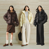 Women's Curved-Quilted Puffer Jacket